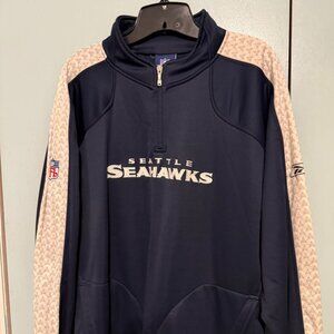 NFL Reebok Seattle Seahawks Authentic Sideline 1/4 zip Pullover Men's Large